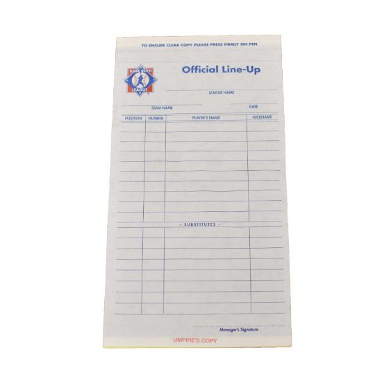 Picture of Babe Ruth Line-Up Sheets (50/per pack)